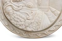 An Italian Carved Marble and Iron Mounted Double Profile Plaque
