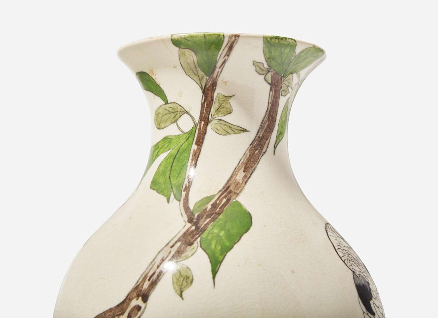 A Wedgwood Pierre Mallett Decorated Queensware Vase, UK, late 19th century