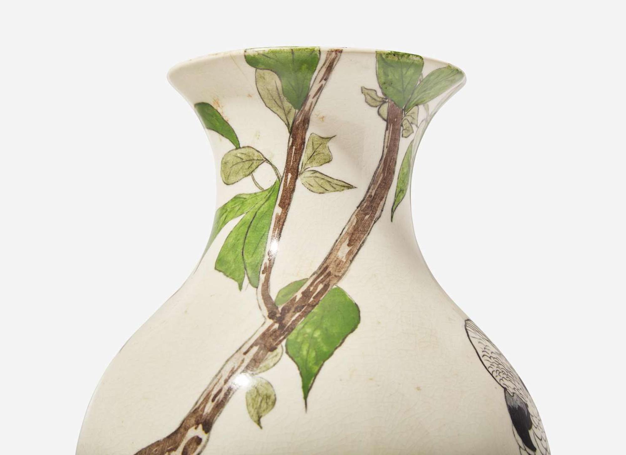 A Wedgwood Pierre Mallett Decorated Queensware Vase, UK, late 19th century