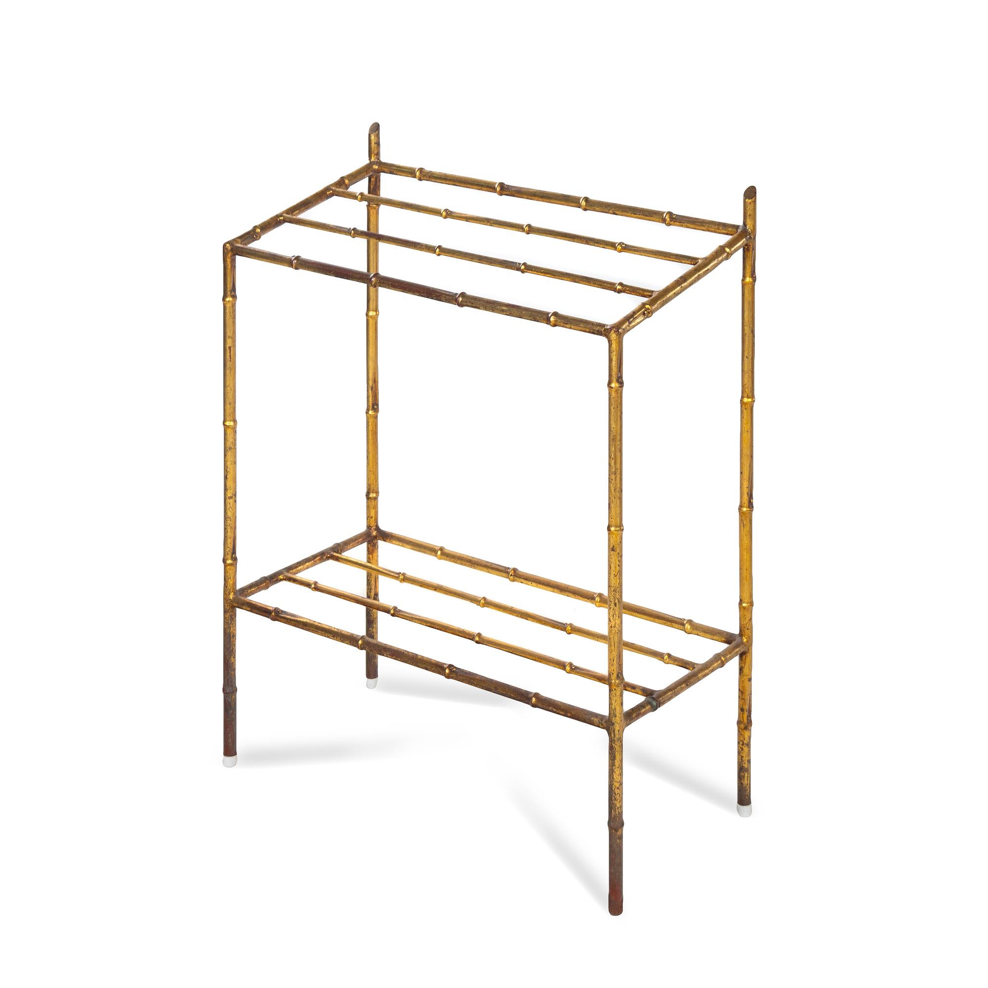 A Gilt Metal Bamboo-Form Linen Rack