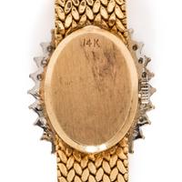 OMEGA, 14K YELLOW GOLD AND DIAMOND WATCH