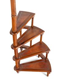 A Set of Leather-Inset Walnut Library Steps