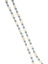 OPAL, ONYX, EMERALD, AND DIAMOND NECKLACE