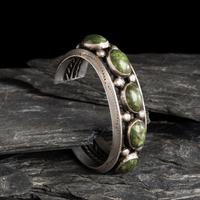 Navajo Silver and Jade Cuff Bracelet