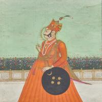 A Portrait of a Raja, Indian, Rajasthan, Jodpur Style,19th Century 十九世紀下半葉 拉賈斯坦齋普爾派君主像