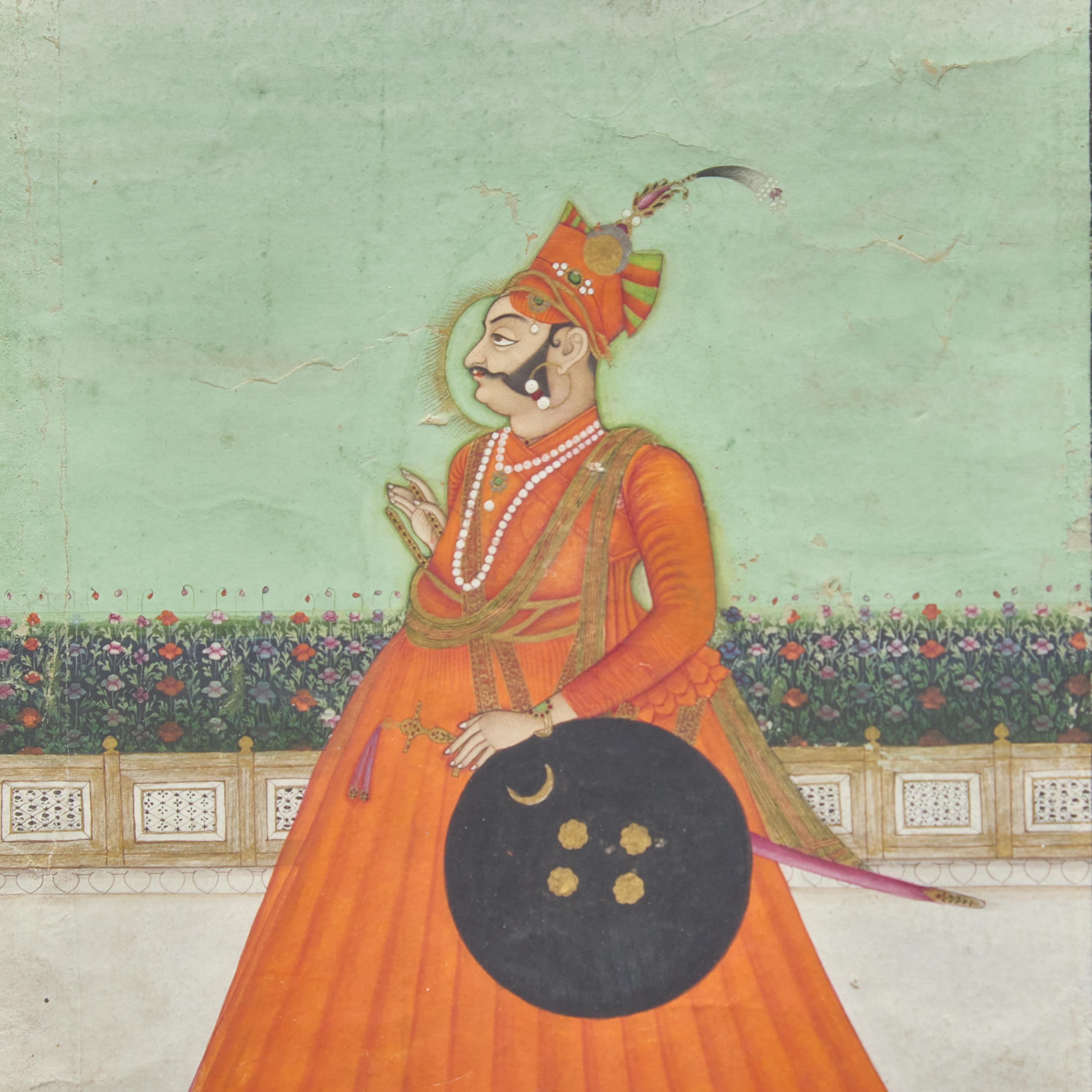 A Portrait of a Raja, Indian, Rajasthan, Jodpur Style,19th Century 十九世紀下半葉 拉賈斯坦齋普爾派君主像