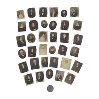 William H. Miller (active 1836-1860) — Rare Archive of Thirty-Five Portrait Miniatures Together with Silver Presentation Medallion, Circa 1840