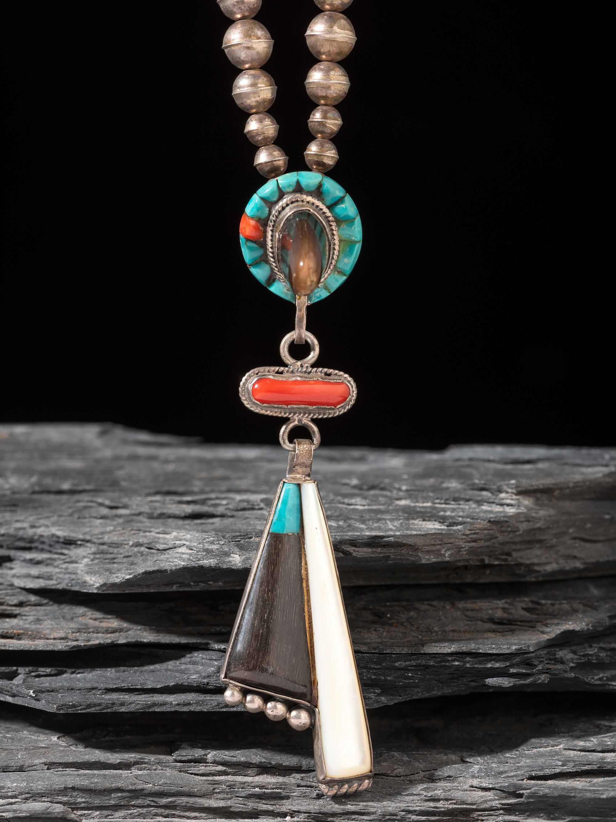 Multi-stone Inlay Abstract Necklace