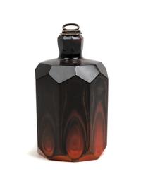 A Continental Marbled Red and Black Glass Covered Jar Height 5 inches. — PROBABLY FRIEDRICH EGERMANN, LATE 18TH CENTURY