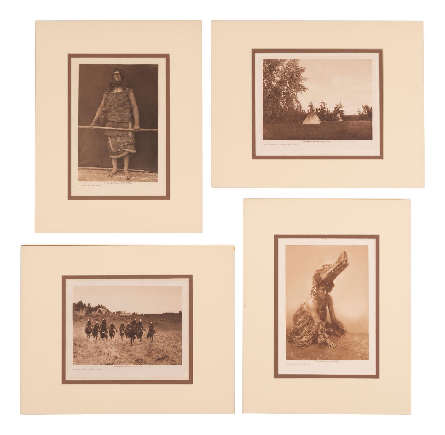 CURTIS, Edward S., photographer. 80 volume photogravures on tissue of Native American subjects.