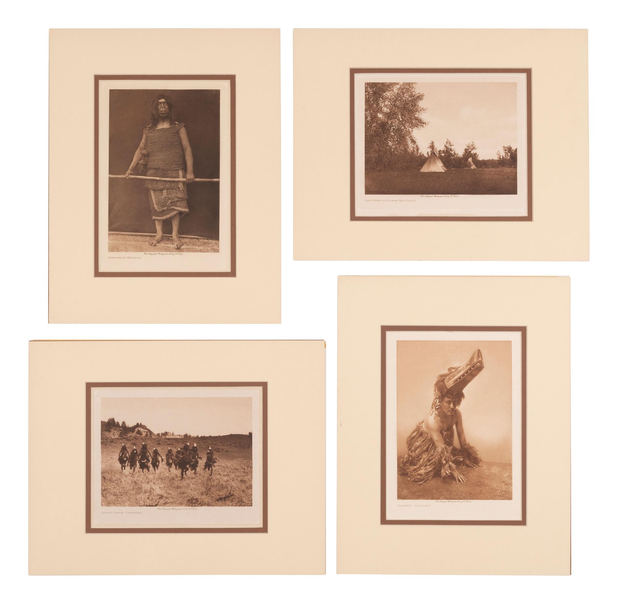 CURTIS, Edward S., photographer. 80 volume photogravures on tissue of Native American subjects.