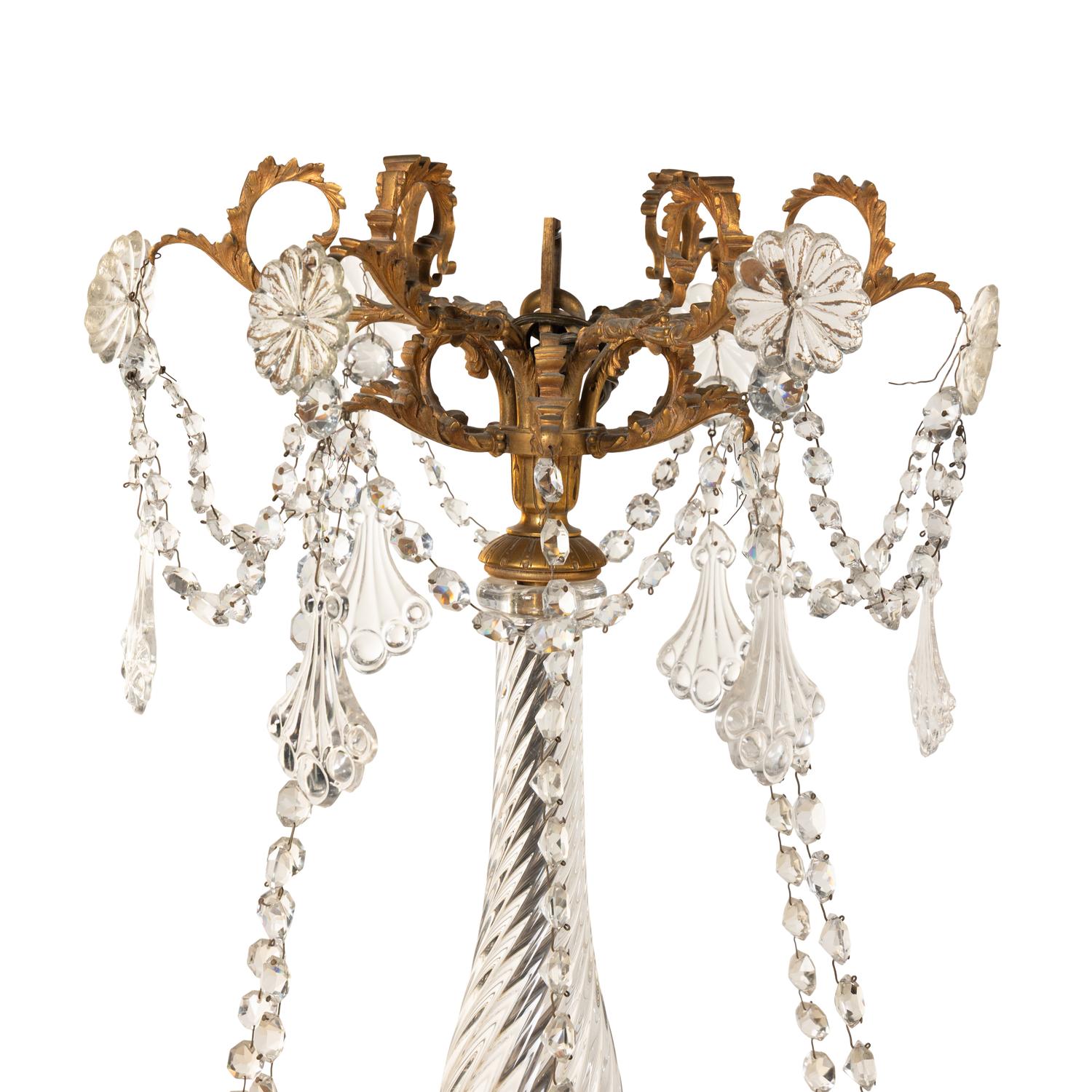 A Continental Gilt Bronze and Cut Glass Chandelier