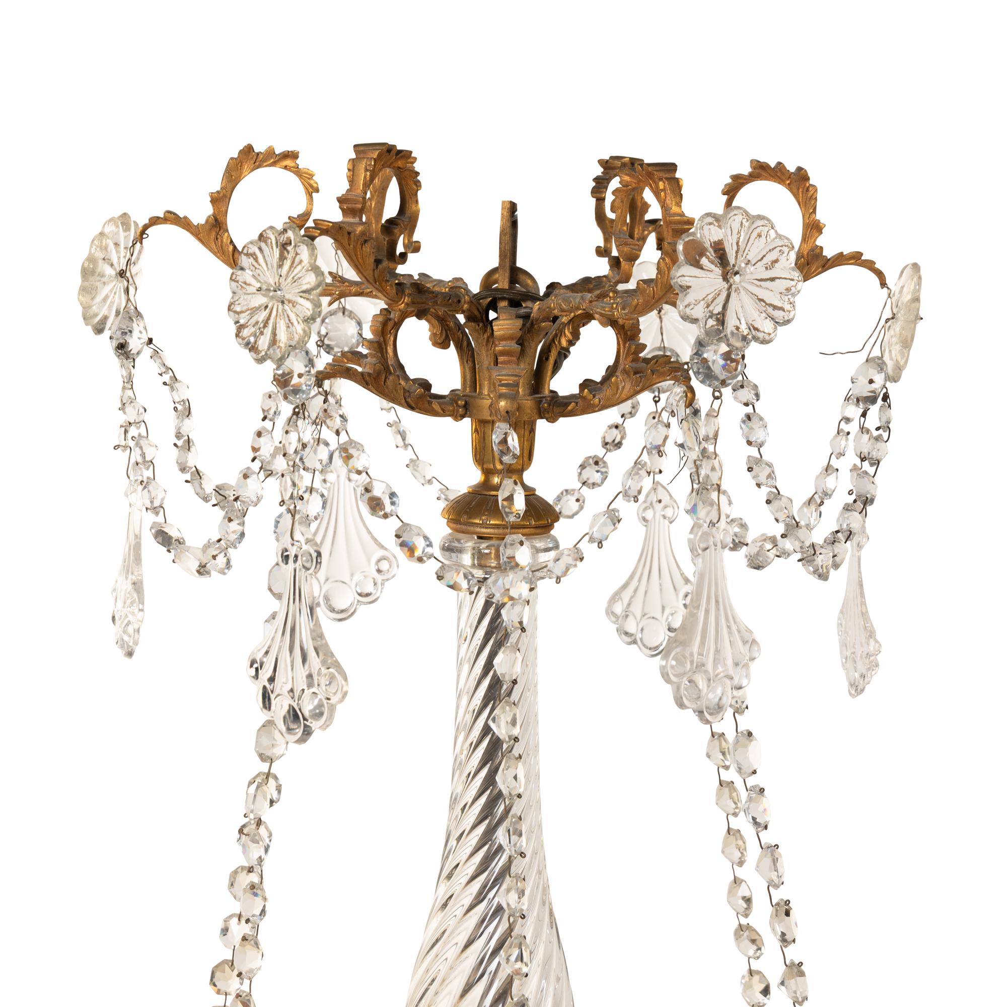 A Continental Gilt Bronze and Cut Glass Chandelier