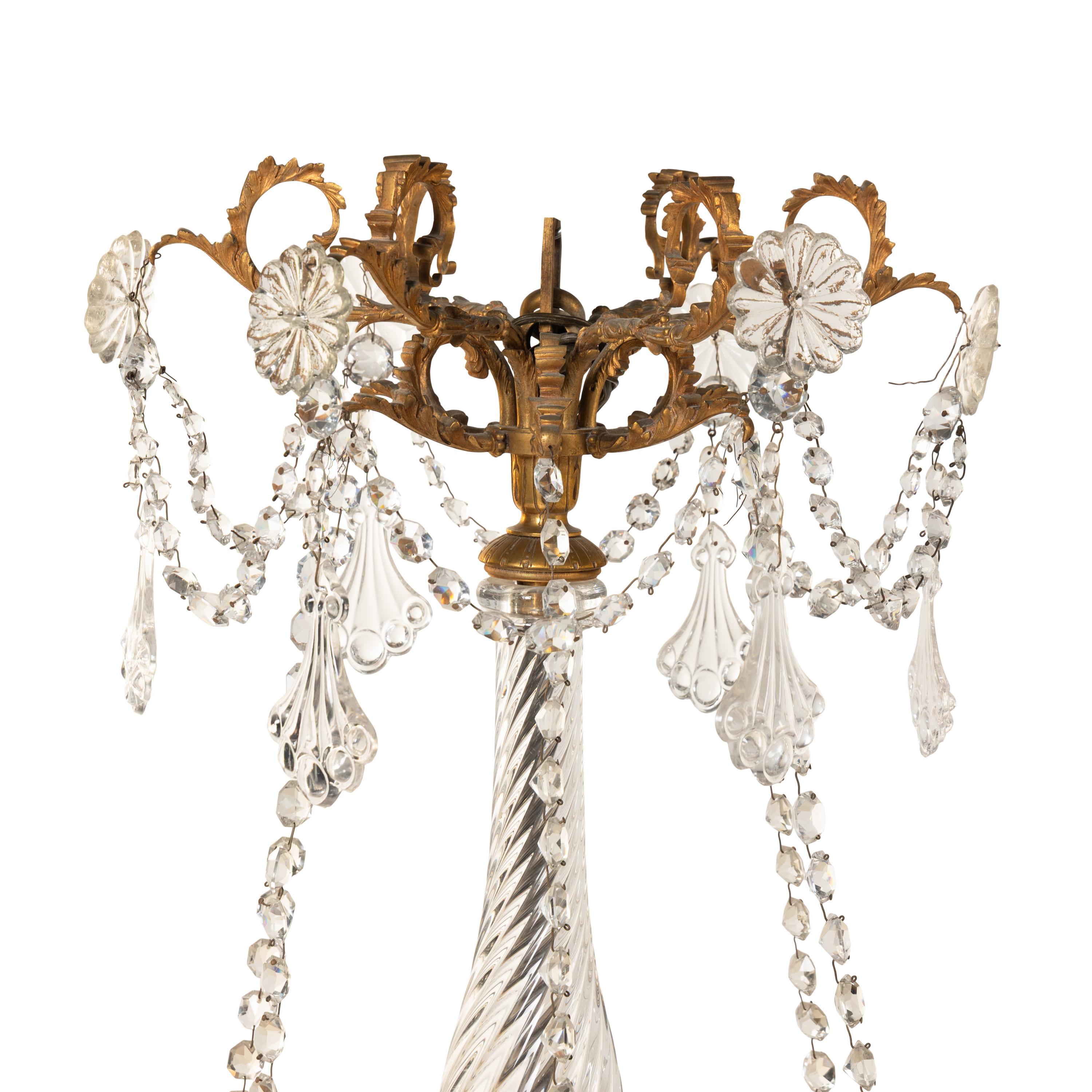 A Continental Gilt Bronze and Cut Glass Chandelier
