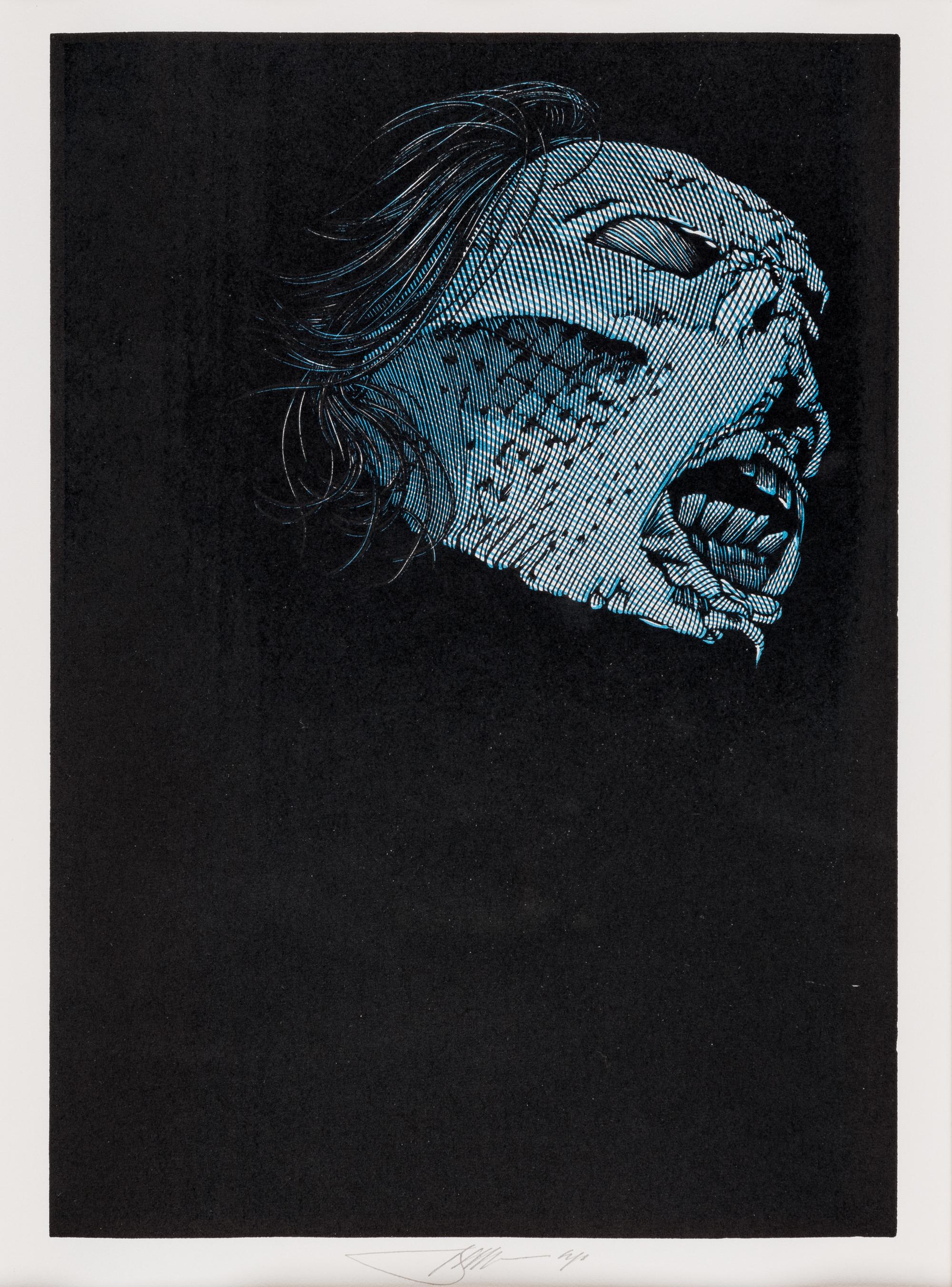 [MOSER, Barry, illustrator]. A group of 3 multiple color block prints from the Pennyroyal Press edition of Frankenstein, [West Hatfield, MA: Pennyroyal Press, 1983].