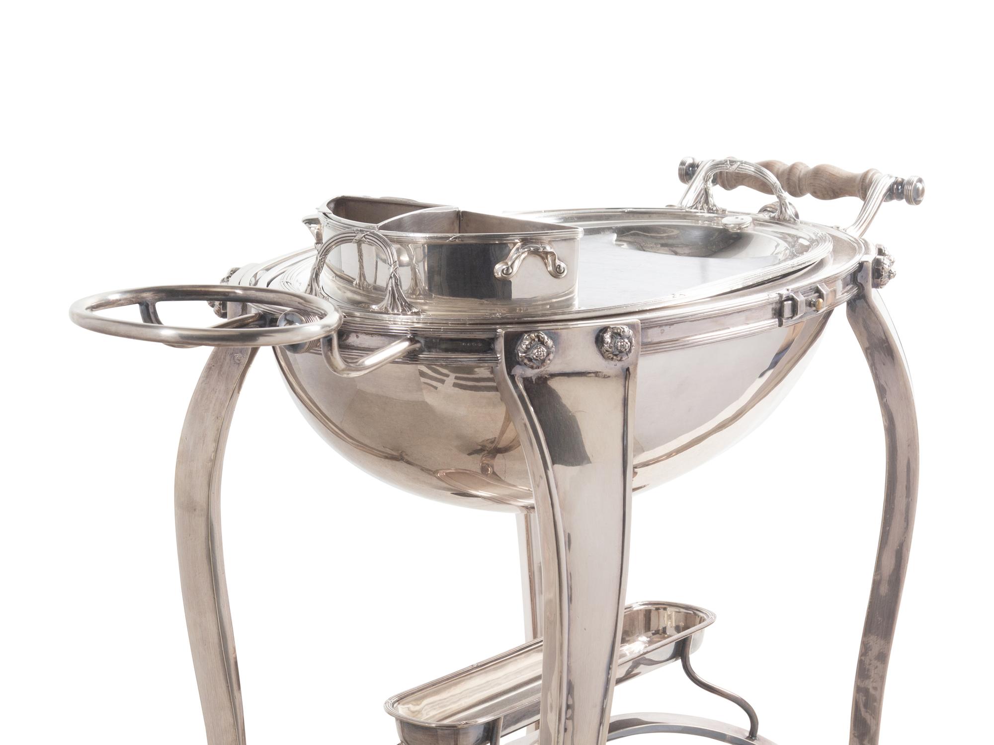 An English Silver-Plate Roast Cart