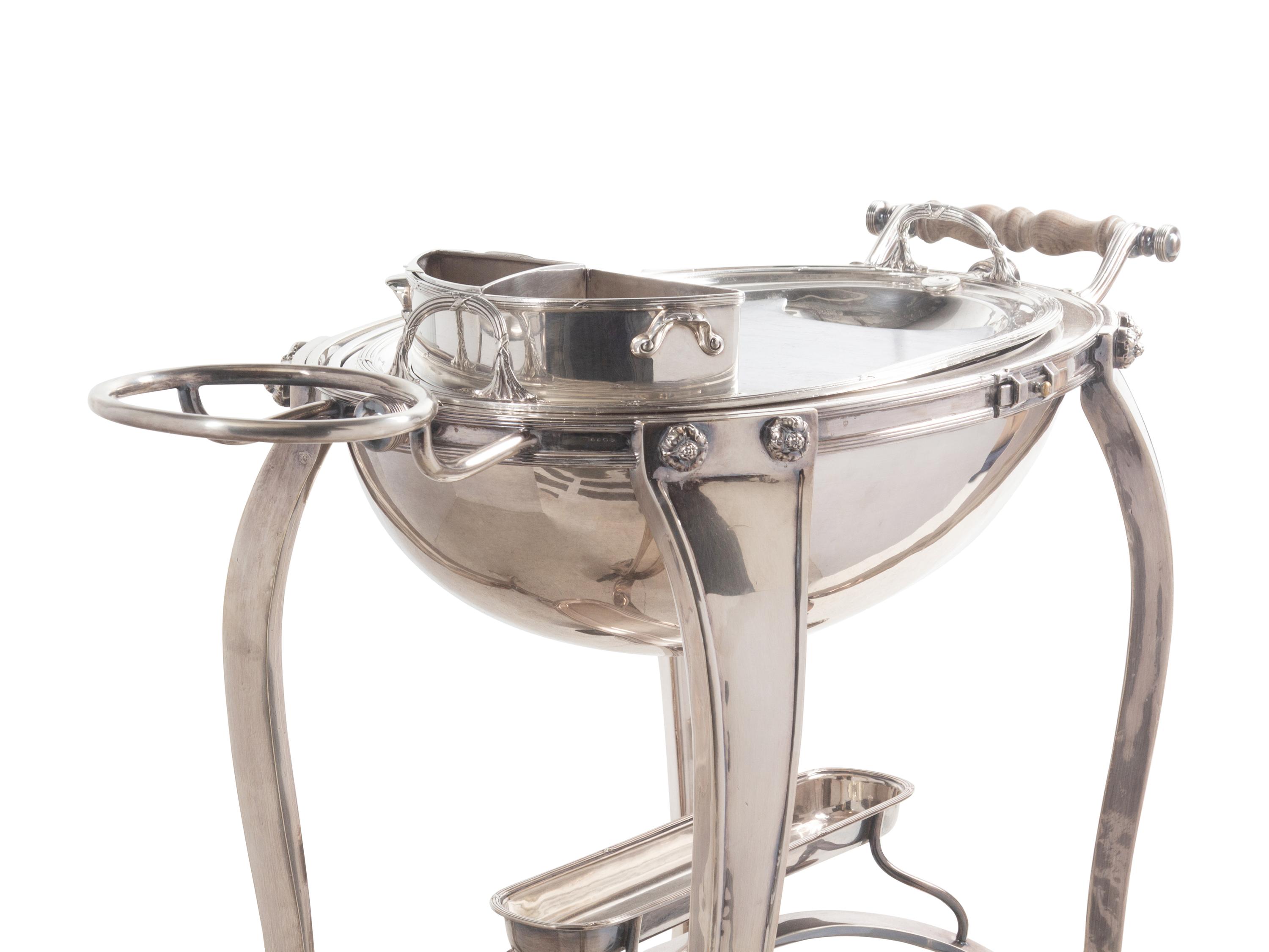 An English Silver-Plate Roast Cart