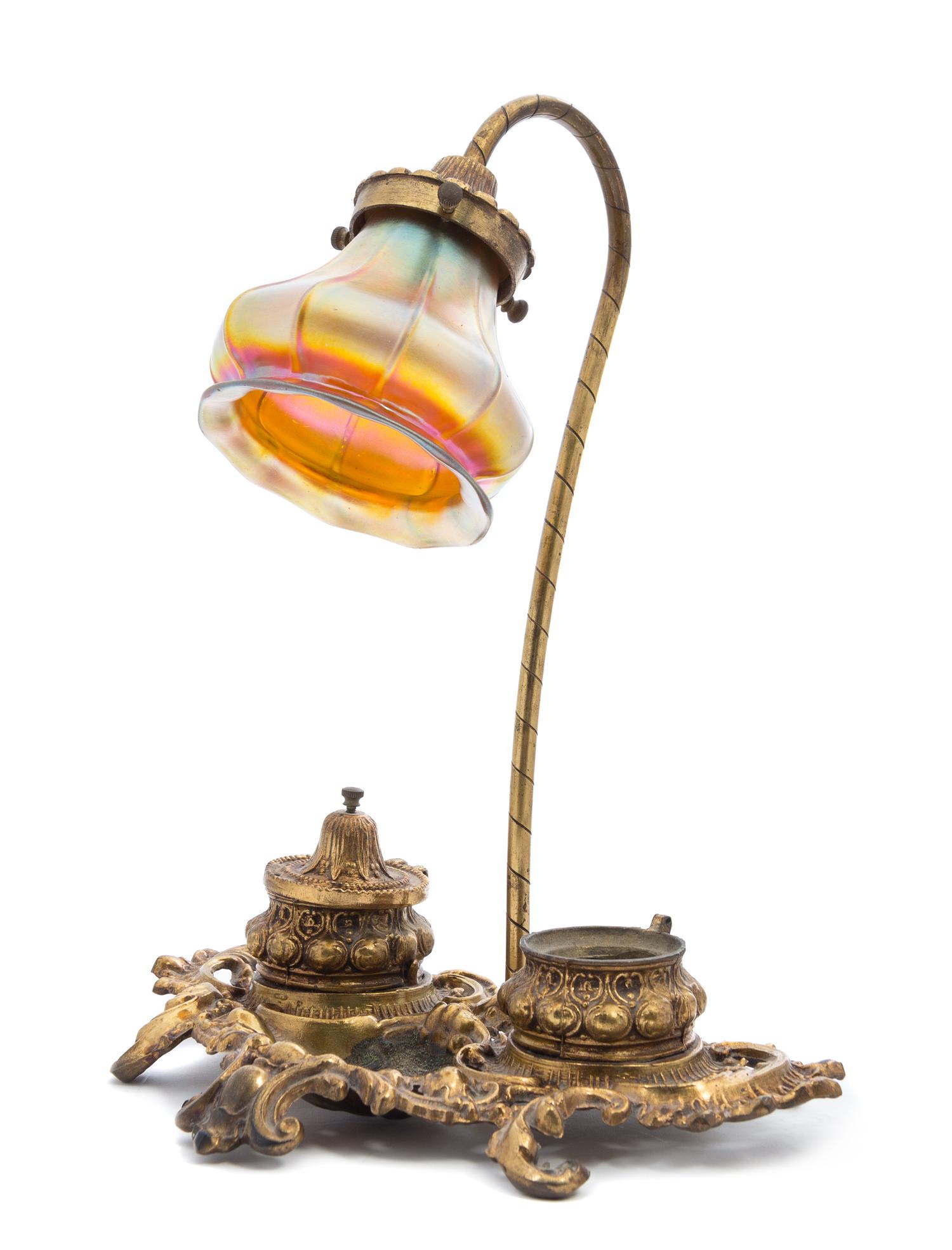 An American Brass Desk Lamp Height 15 inches.