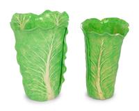 Two Dodie Thayer Lettuce Ware Vases