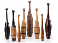 Eight Turned Wood Juggling Pins