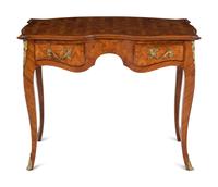 A Louis XV Style Gilt Metal Mounted Parquetry Desk