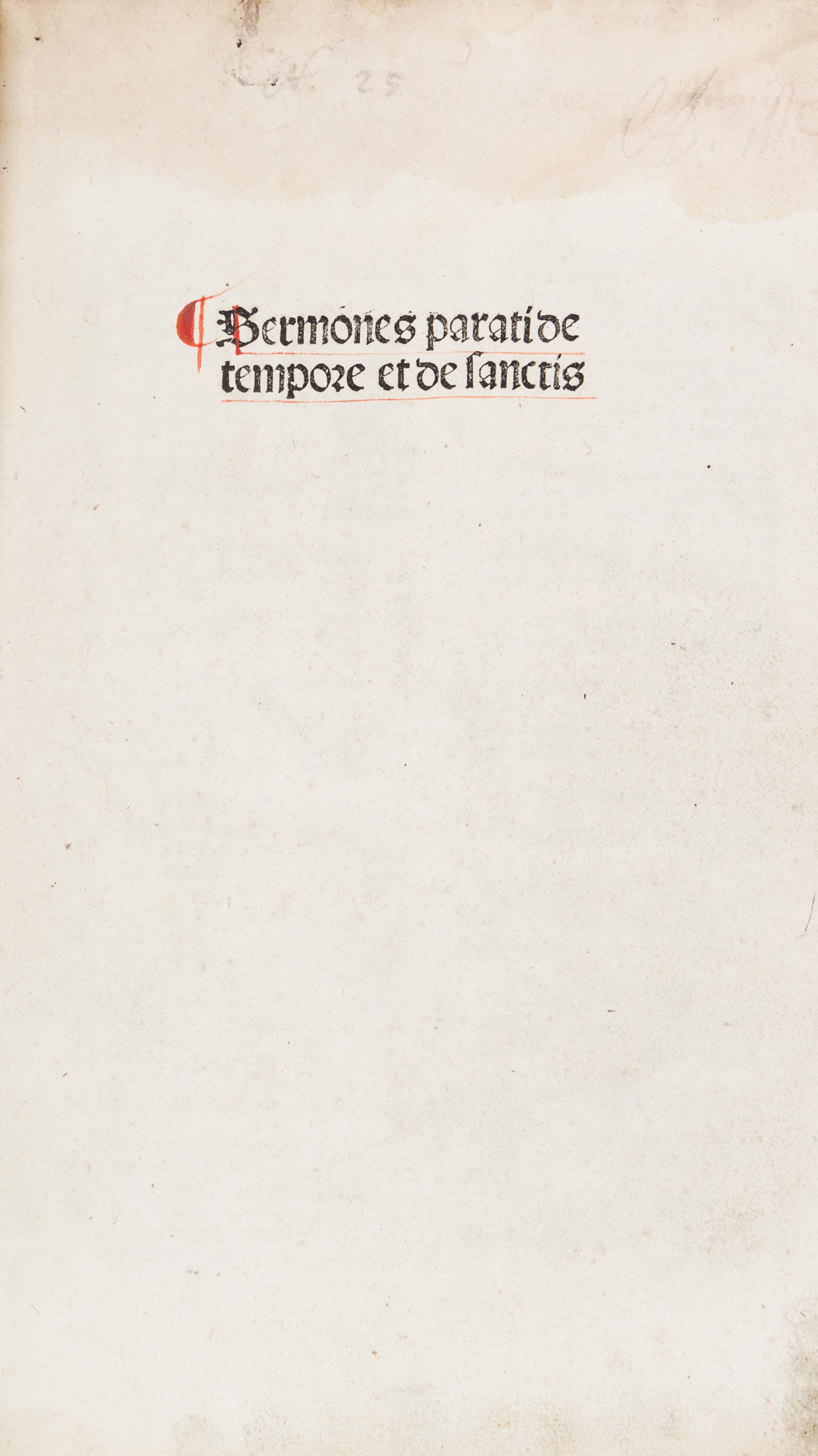 PARATUS. Sermones Parati de tempore et de sanctis. Strassburg, [c. 1490]