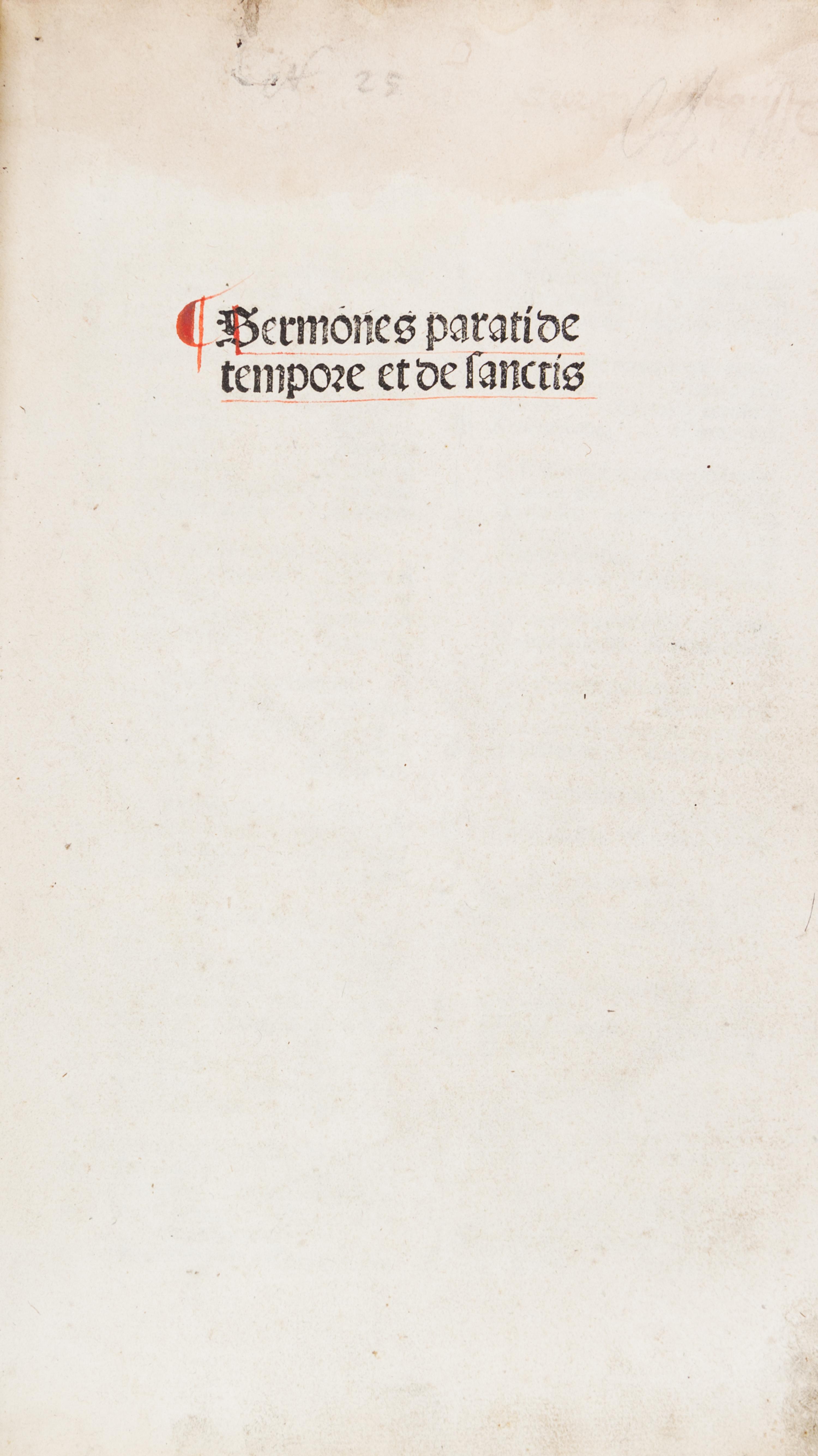 PARATUS. Sermones Parati de tempore et de sanctis. Strassburg, [c. 1490]