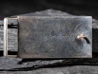 Sterling Silver and Mosaic Inlay Belt Buckle, with 14K Gold Spacers