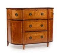 A George III Satinwood Secretary Cabinet Height 39 x width 48 x depth 23 inches. — LATE 18TH CENTURY