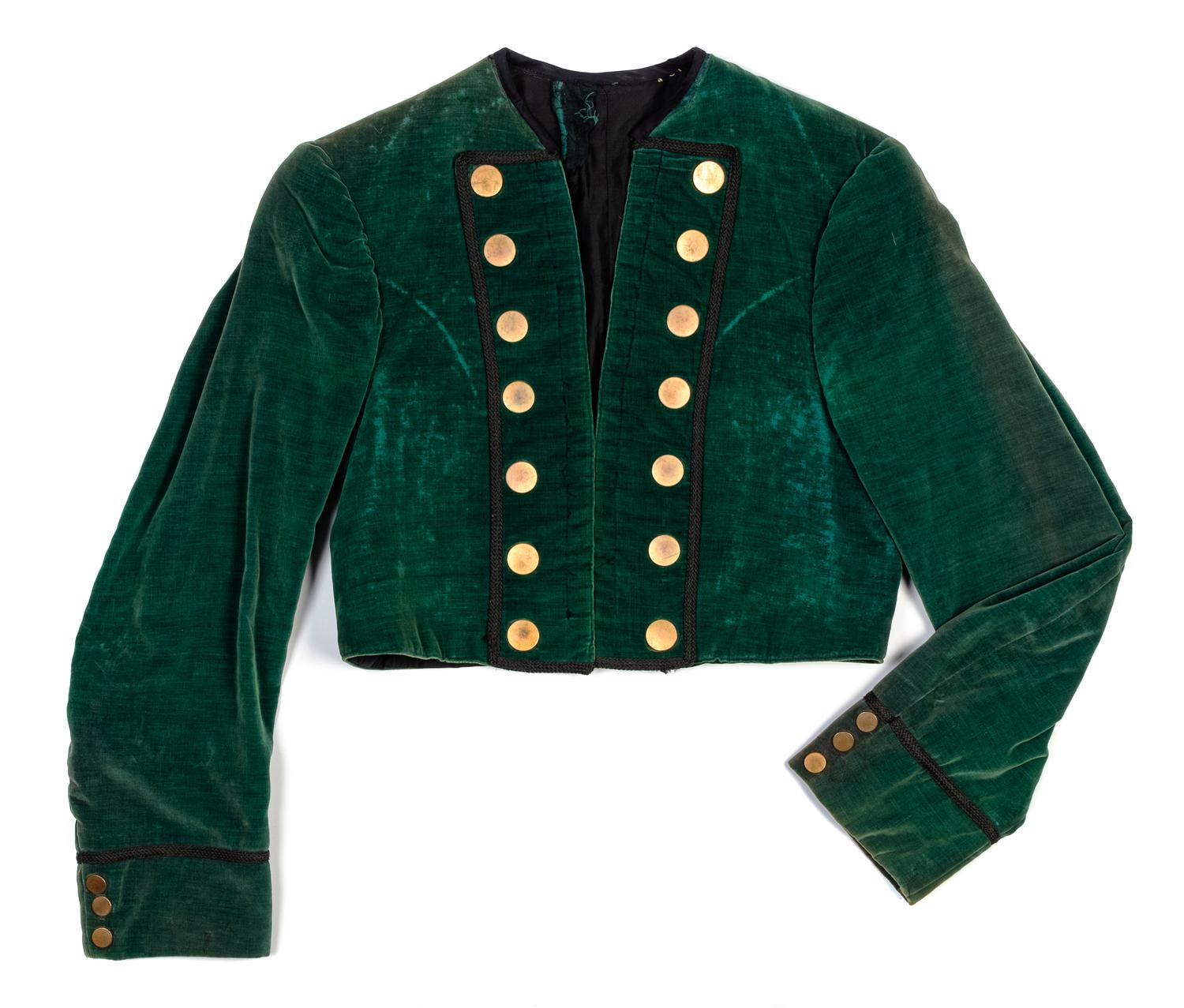 A Lyric Opera Green Velvet Double Breasted Bolero,