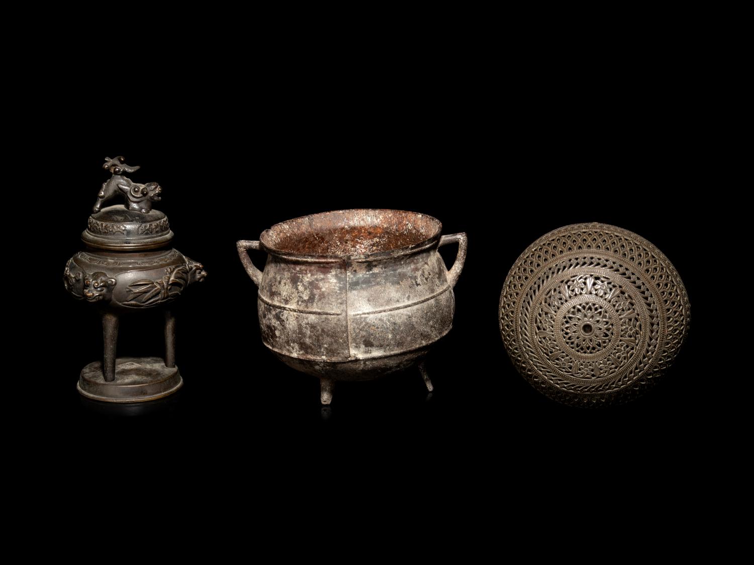 Nine Chinese Bronze Incense Wares