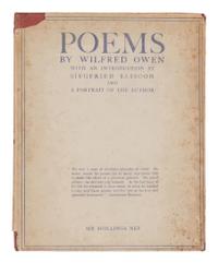 OWEN, Wilfred (1893-1918). Poems. London: Chatto & Windus, 1920.