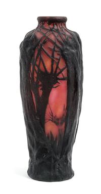 Daum, EARLY 20TH CENTURY, a mold blown cameo glass vase, with forest decoration