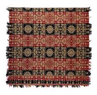 An Alphabet and Foliate Medallion Jacquard Coverlet