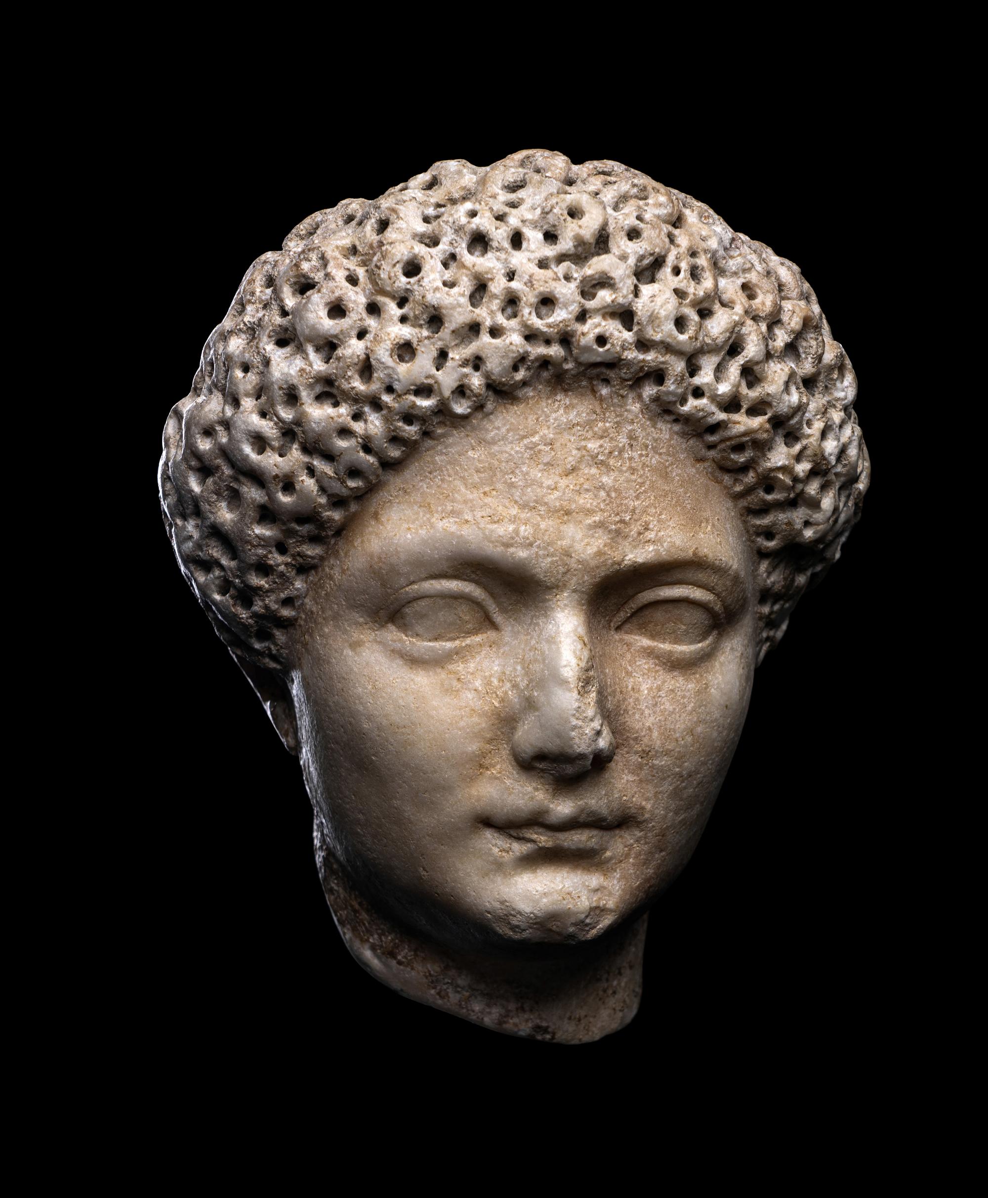 A Roman Marble Portrait Head of Julia Titi