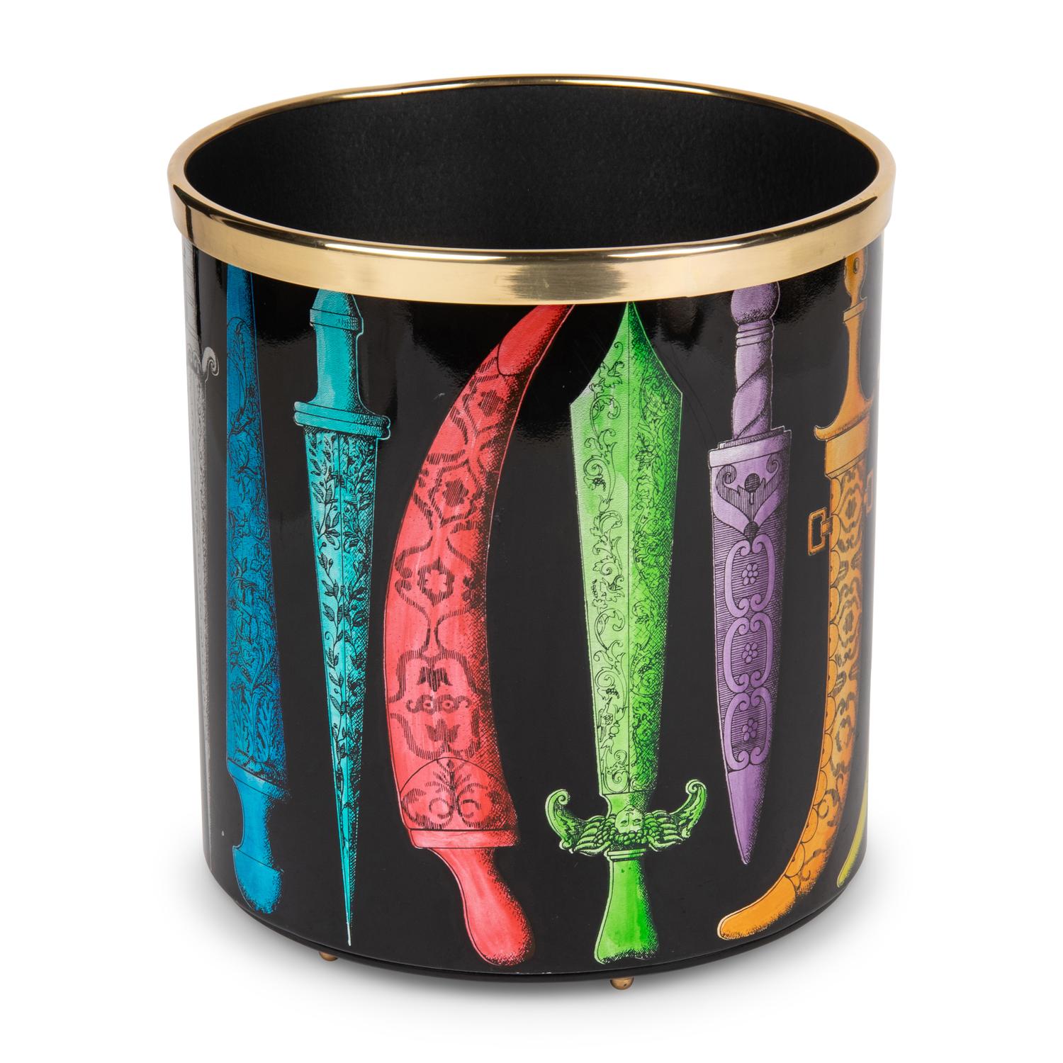 A Piero Fornasetti Shortsword Waste Paper Basket