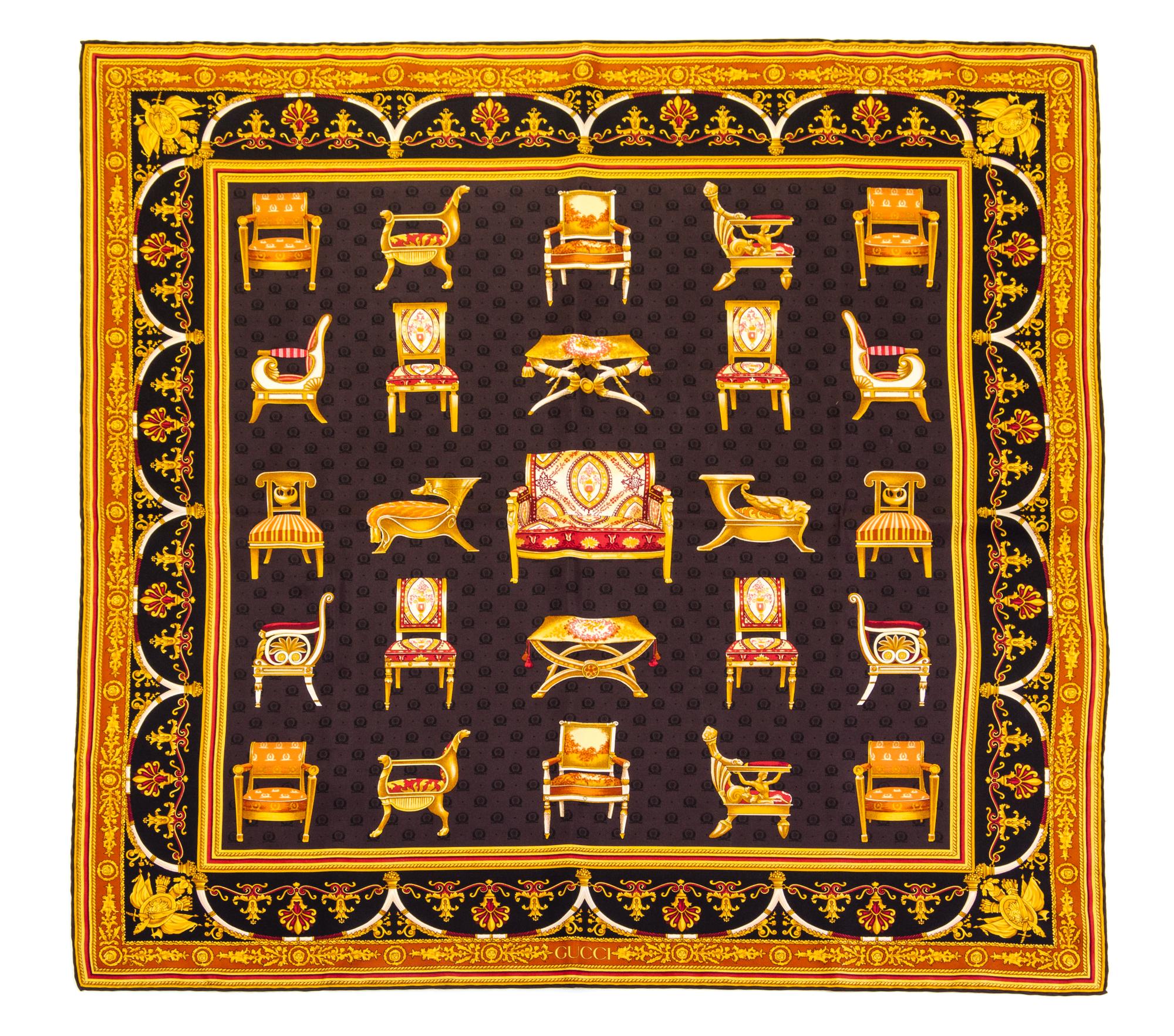 A Gucci Silk Scarf, 35" x 35".