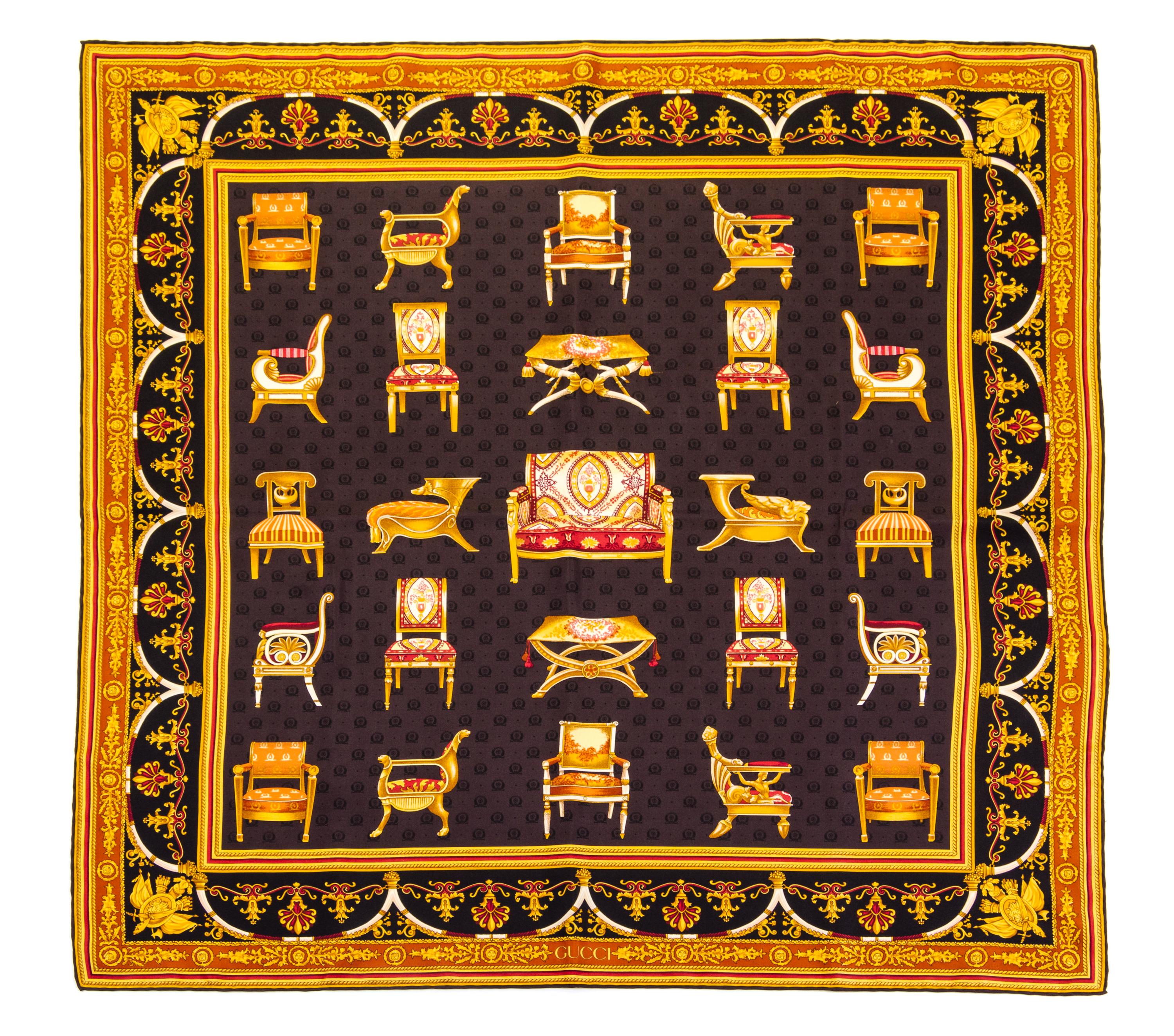 A Gucci Silk Scarf, 35" x 35".