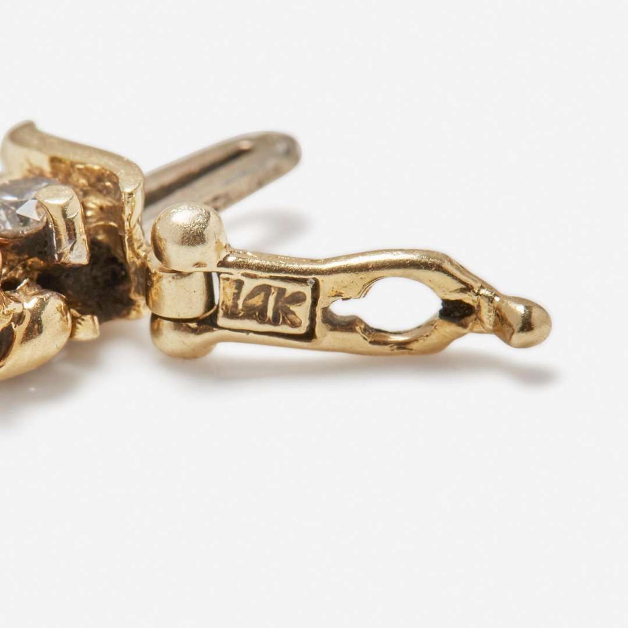 A 14K Yellow Gold and Diamond Bracelet