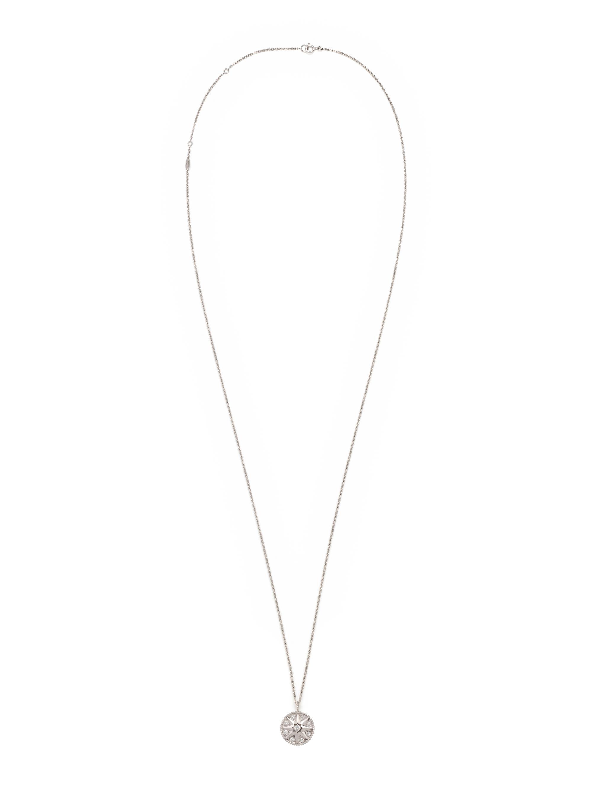 DIOR, WHITE GOLD AND DIAMOND 'ROSE DE VENT' PENDANT/NECKLACE