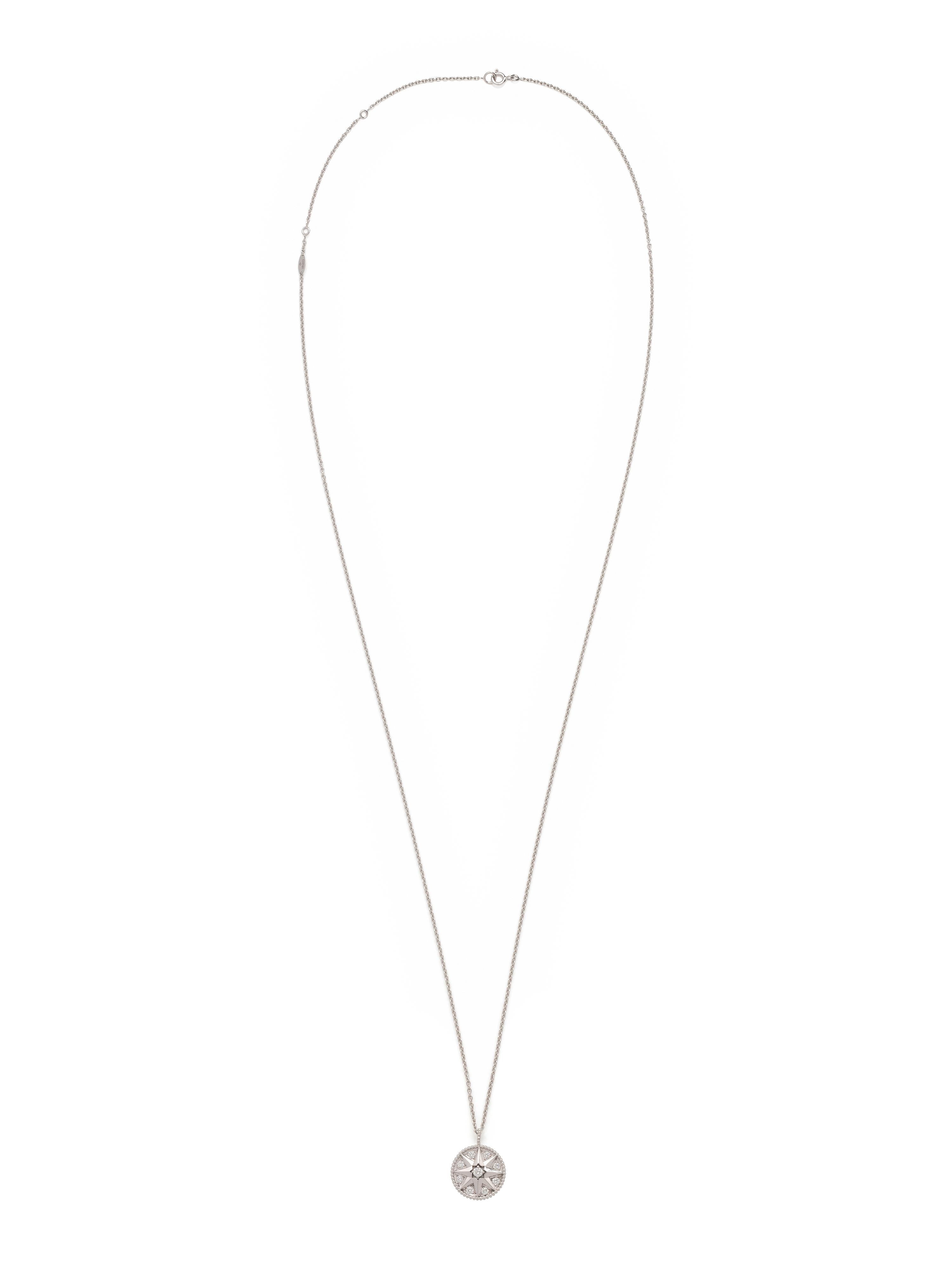 DIOR, WHITE GOLD AND DIAMOND 'ROSE DE VENT' PENDANT/NECKLACE