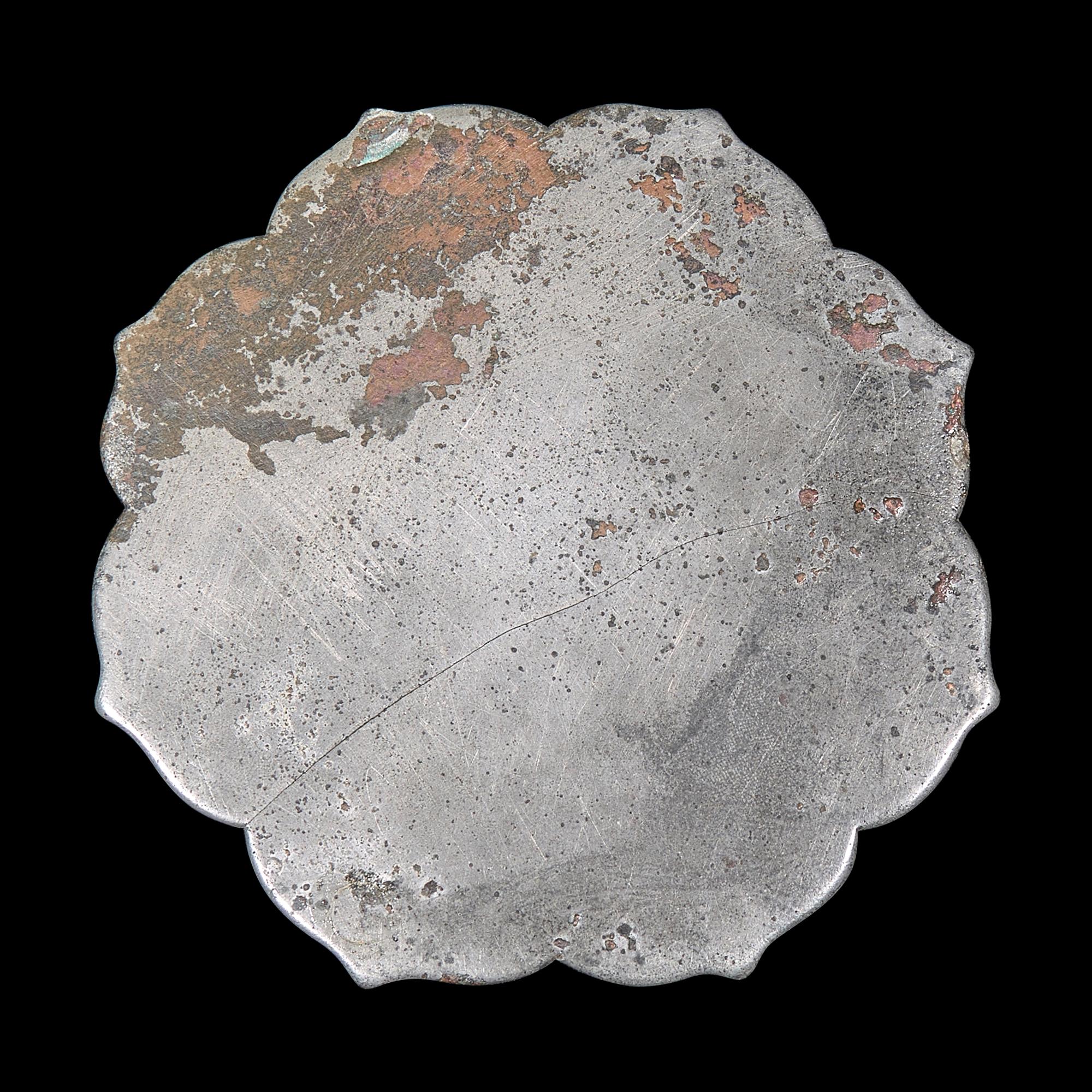 A Small Chinese Silvered Bronze Mirror, Tang Dynasty 唐代 葵花鏡