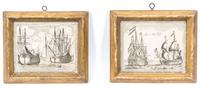 A Group of Eight Continental Etchings Height of largest 7 x width 12 inches. — 18TH CENTURY