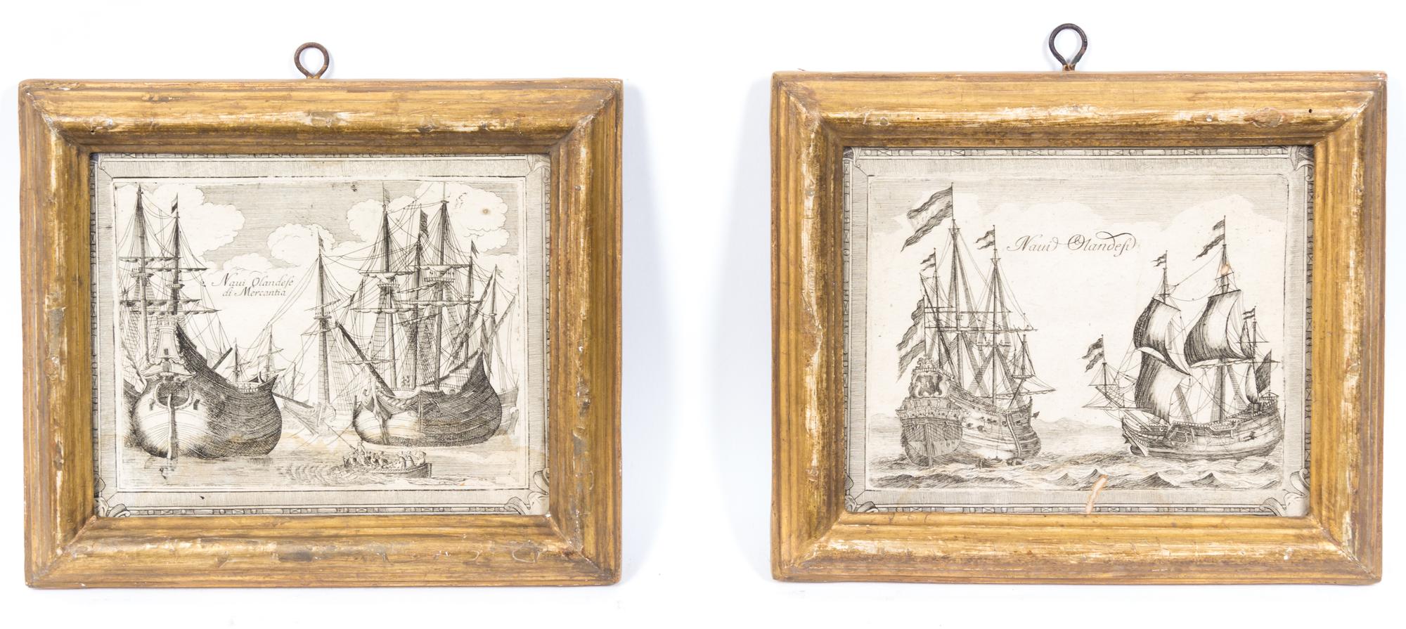 A Group of Eight Continental Etchings Height of largest 7 x width 12 inches. — 18TH CENTURY