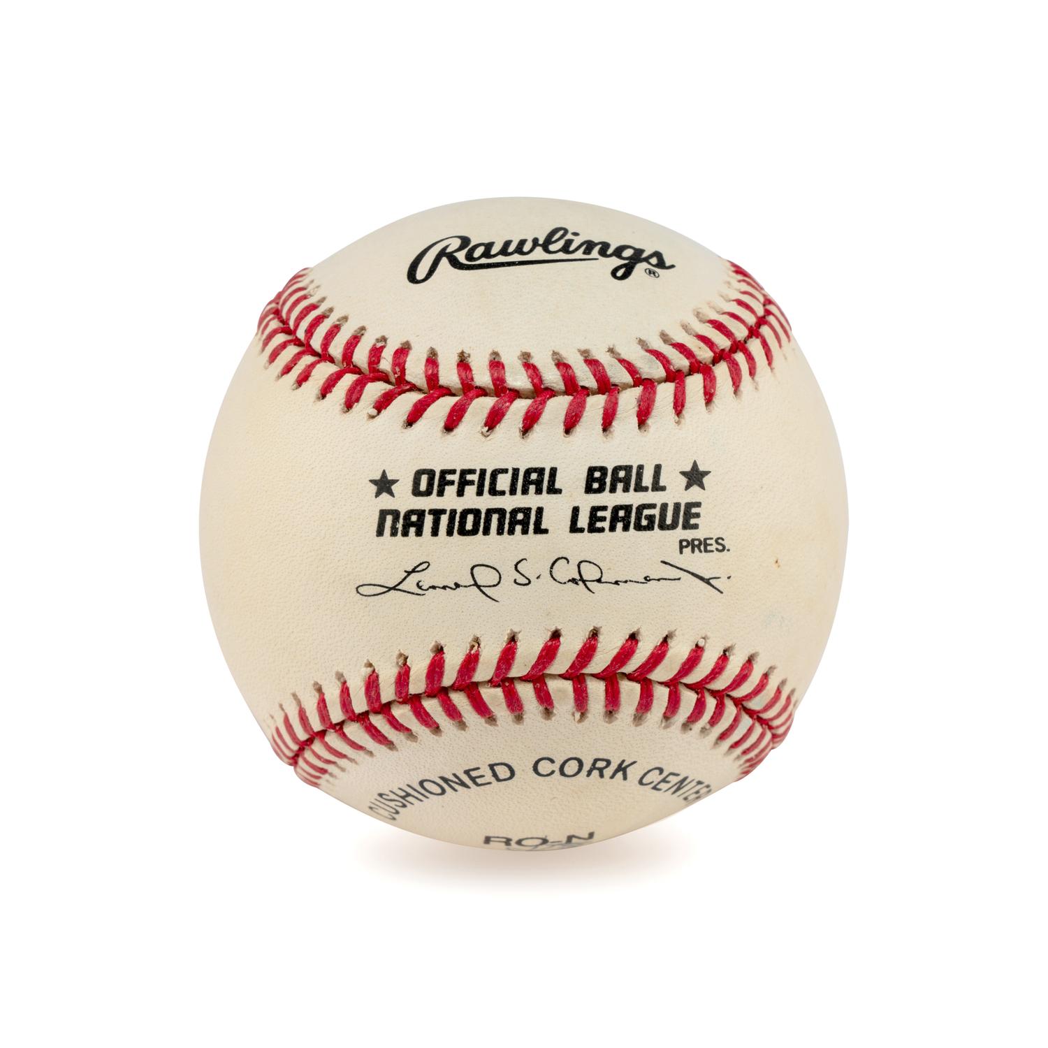A Hank Aaron, Warren Spahn and Eddie Mathews Braves Hall of Famers Signed Autograph Baseball (Beckett Authentication Services)