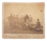[CIVIL WAR]. A group of 8 photographs, highlighted by CDV of identified officer from the 34th Illinois Volunteers.