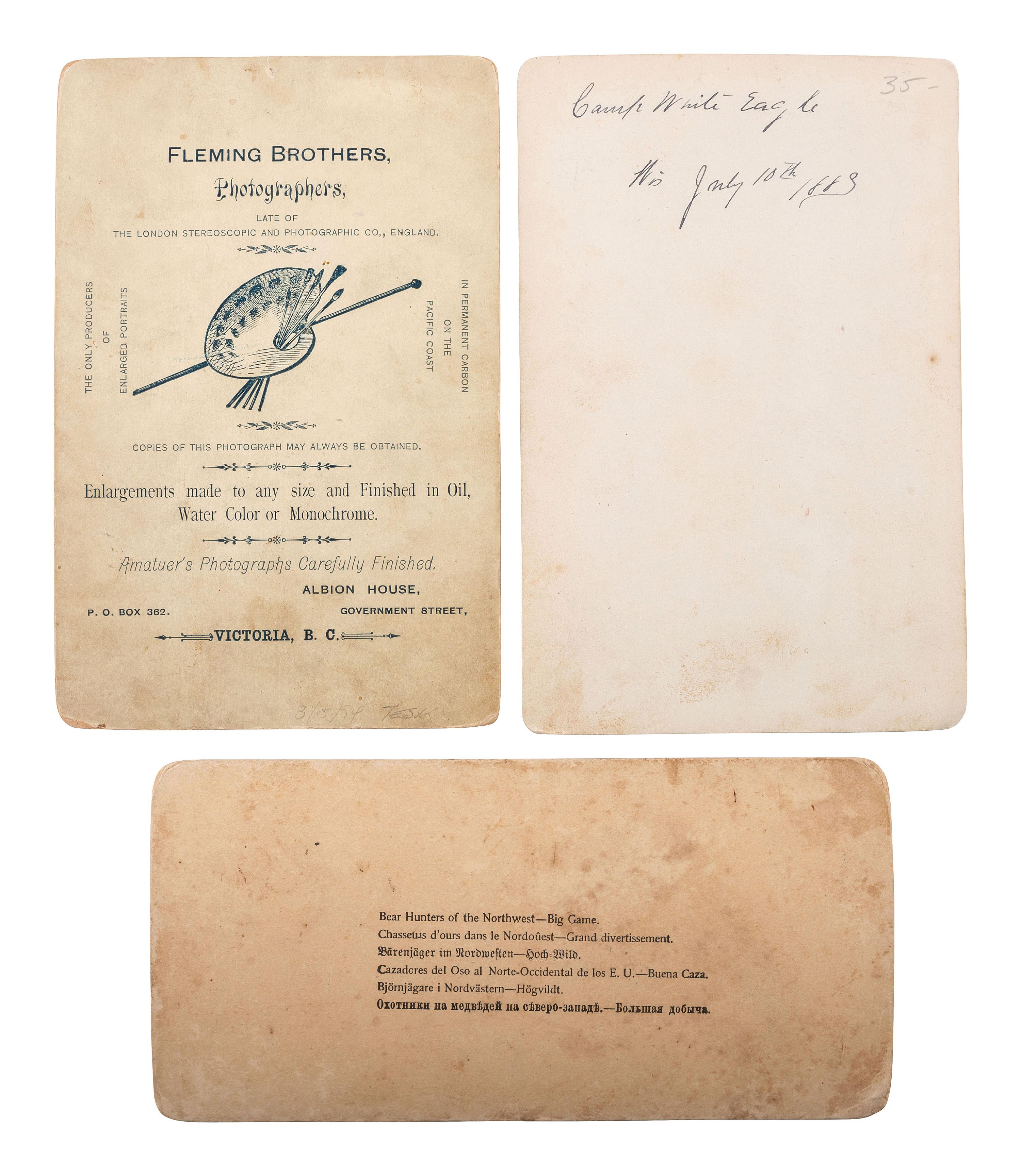 [WESTERN AMERICANA]. A group of 4 photographs of armed hunters, some posed with their game.