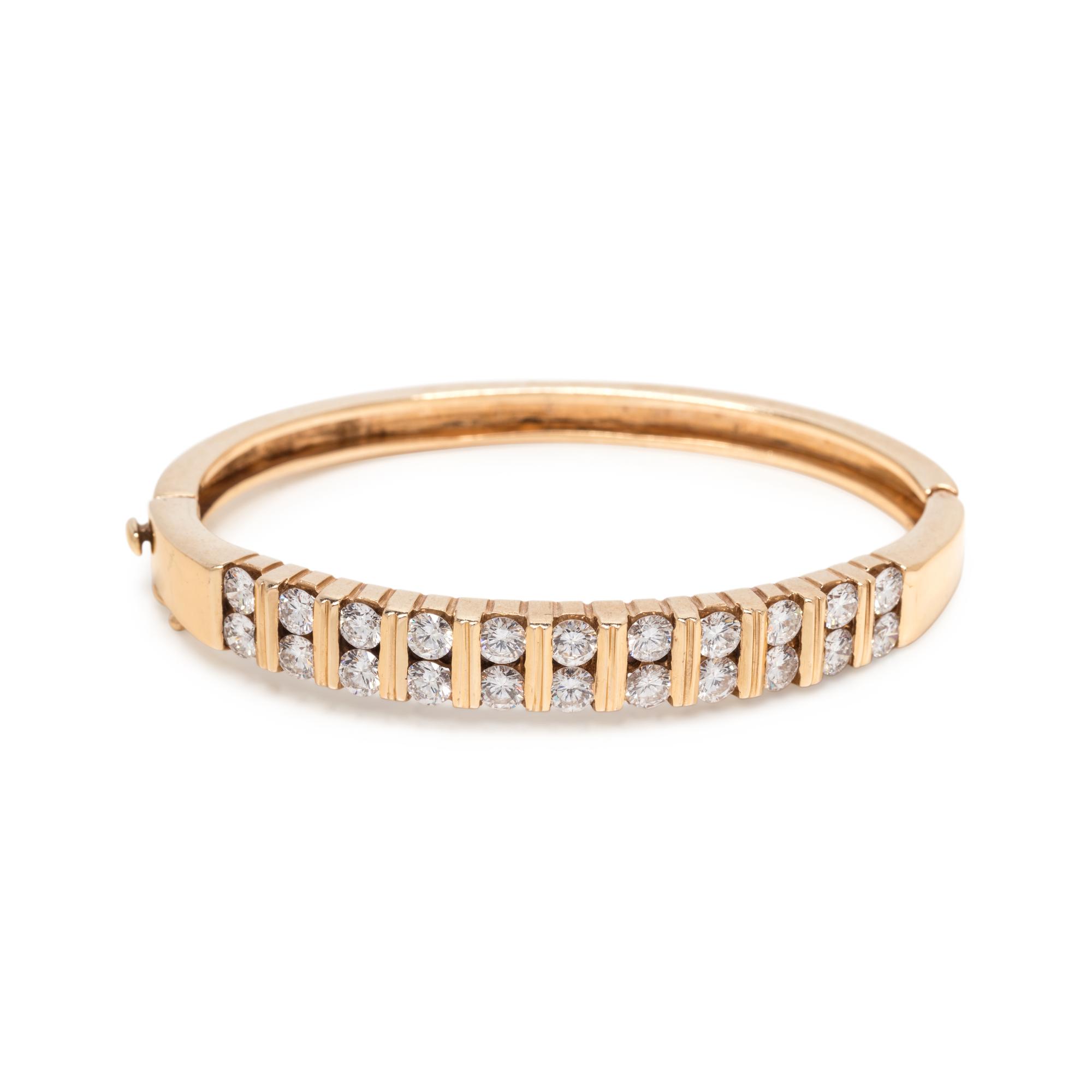 YELLOW GOLD AND DIAMOND BANGLE BRACELET