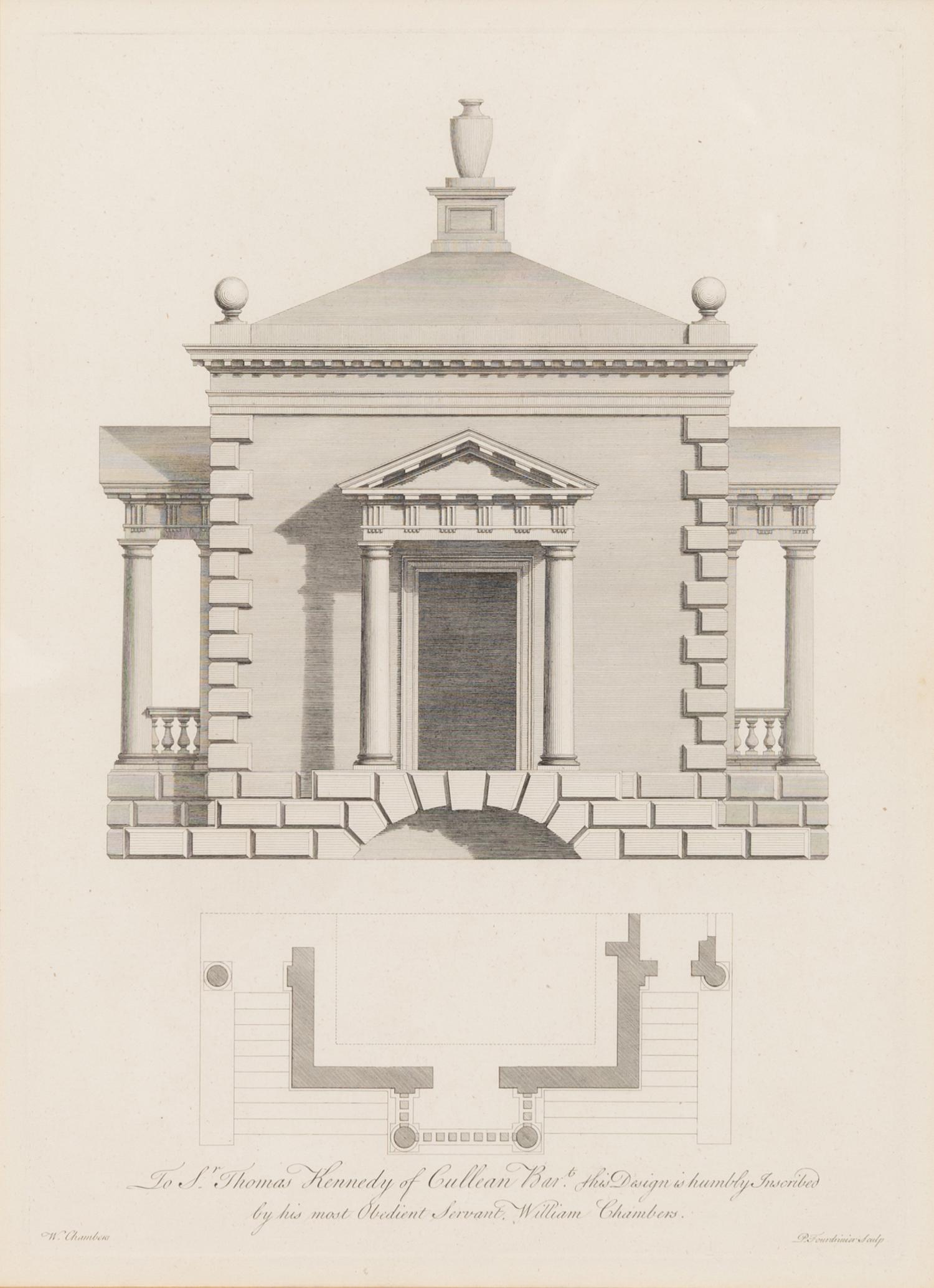 A Set of Three William Chambers (1722-1796) Architectural Study Chromolithographs