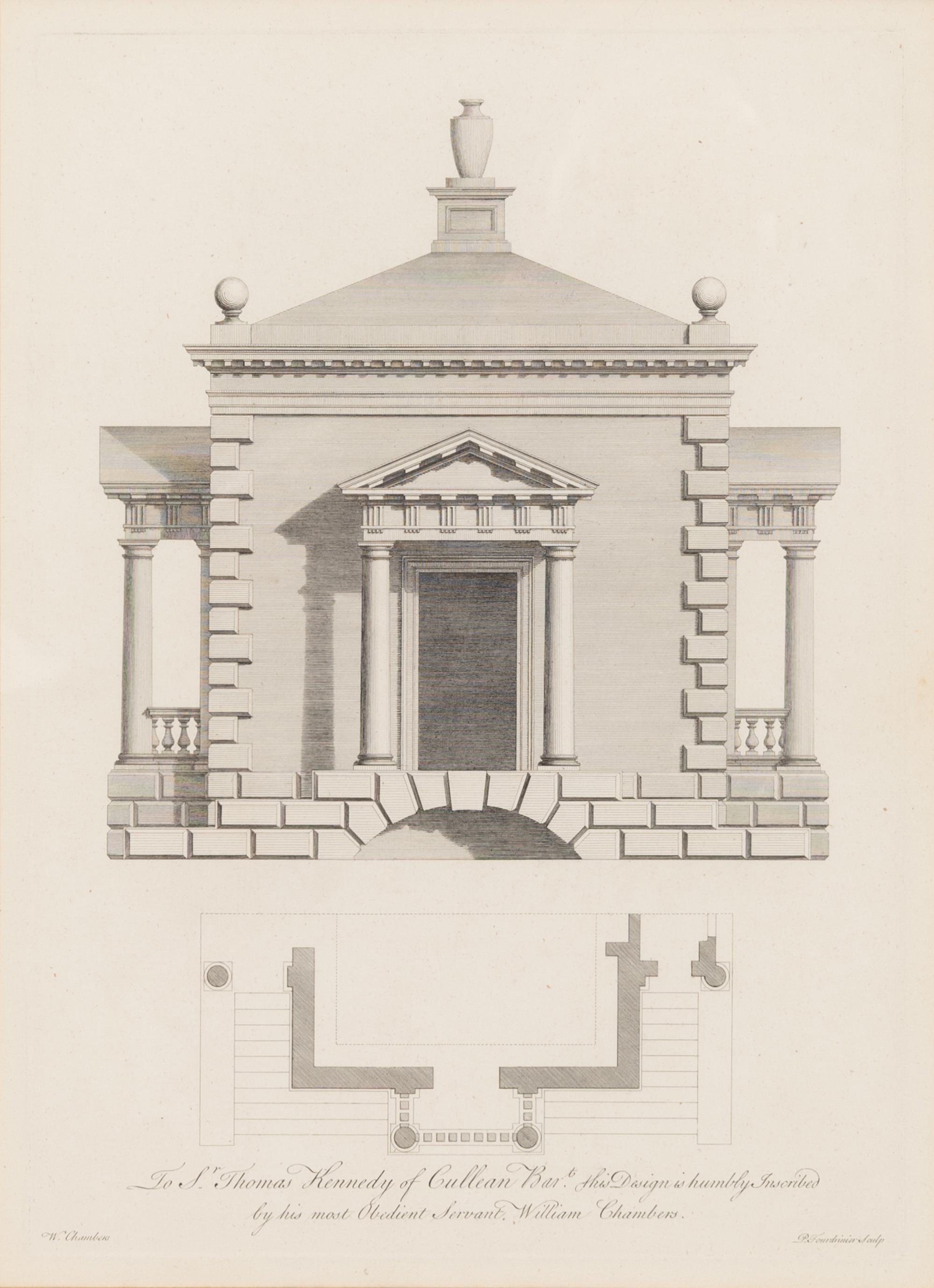 A Set of Three William Chambers (1722-1796) Architectural Study Chromolithographs